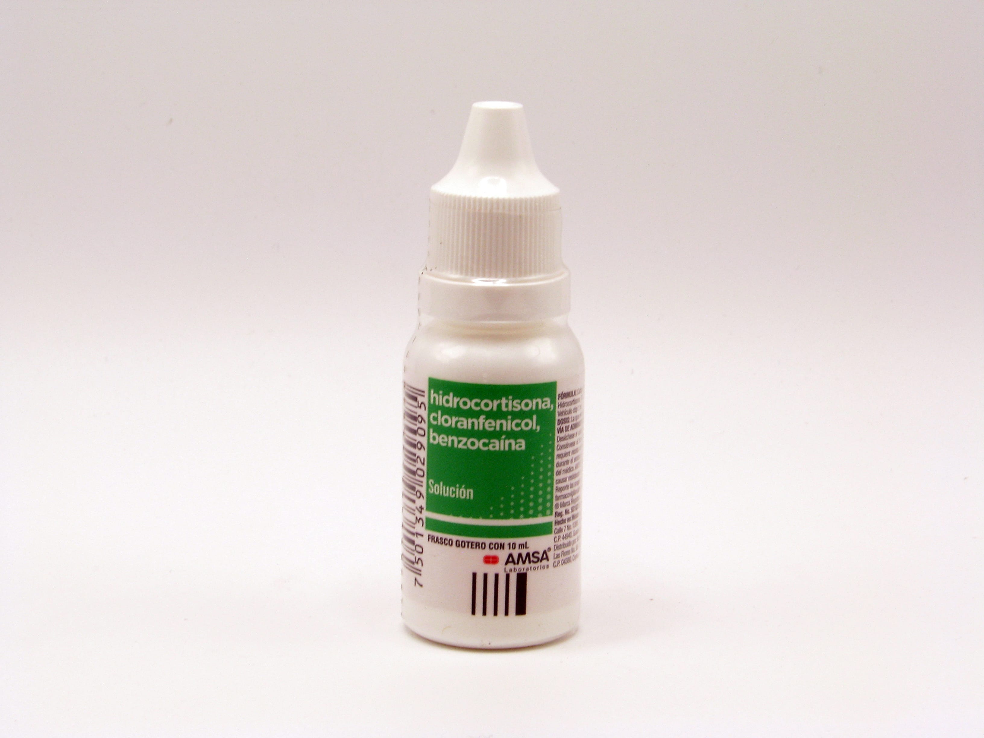 HIDROCORTISONA, CLORANFENICOL, BENZOCAINA SOLUCIÓN OTICA